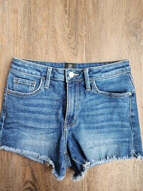 Denim cutoff shorts women's made in USA cotton size XS Just Black Denim